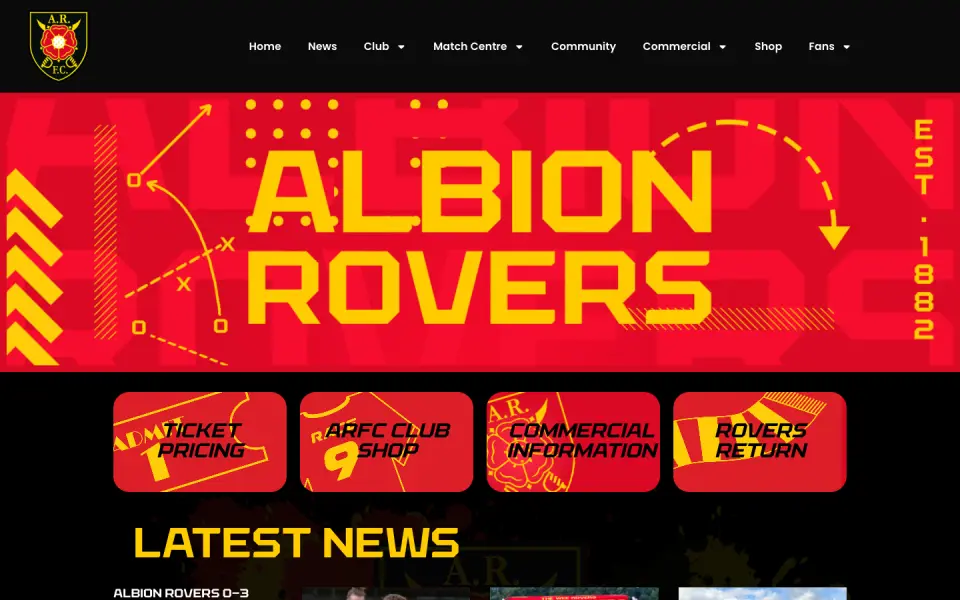 The Albion Rovers FC website