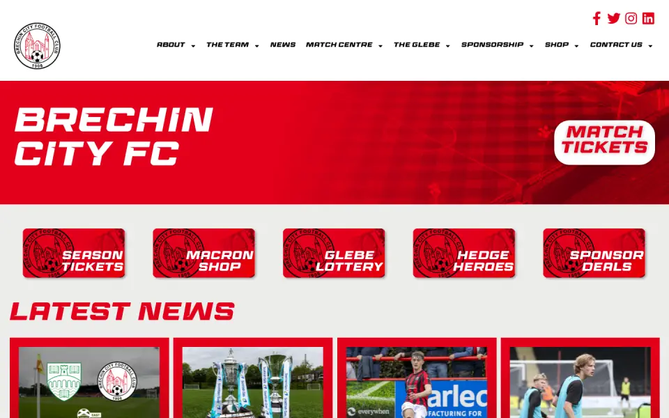 The Brechin City FC website home page