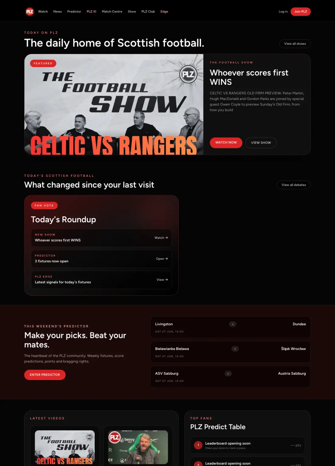 The PLZ platform, scrolling