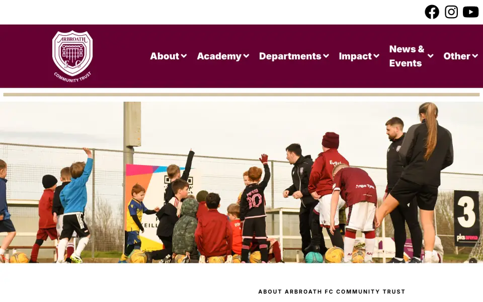 The Arbroath FC Community Trust website home page